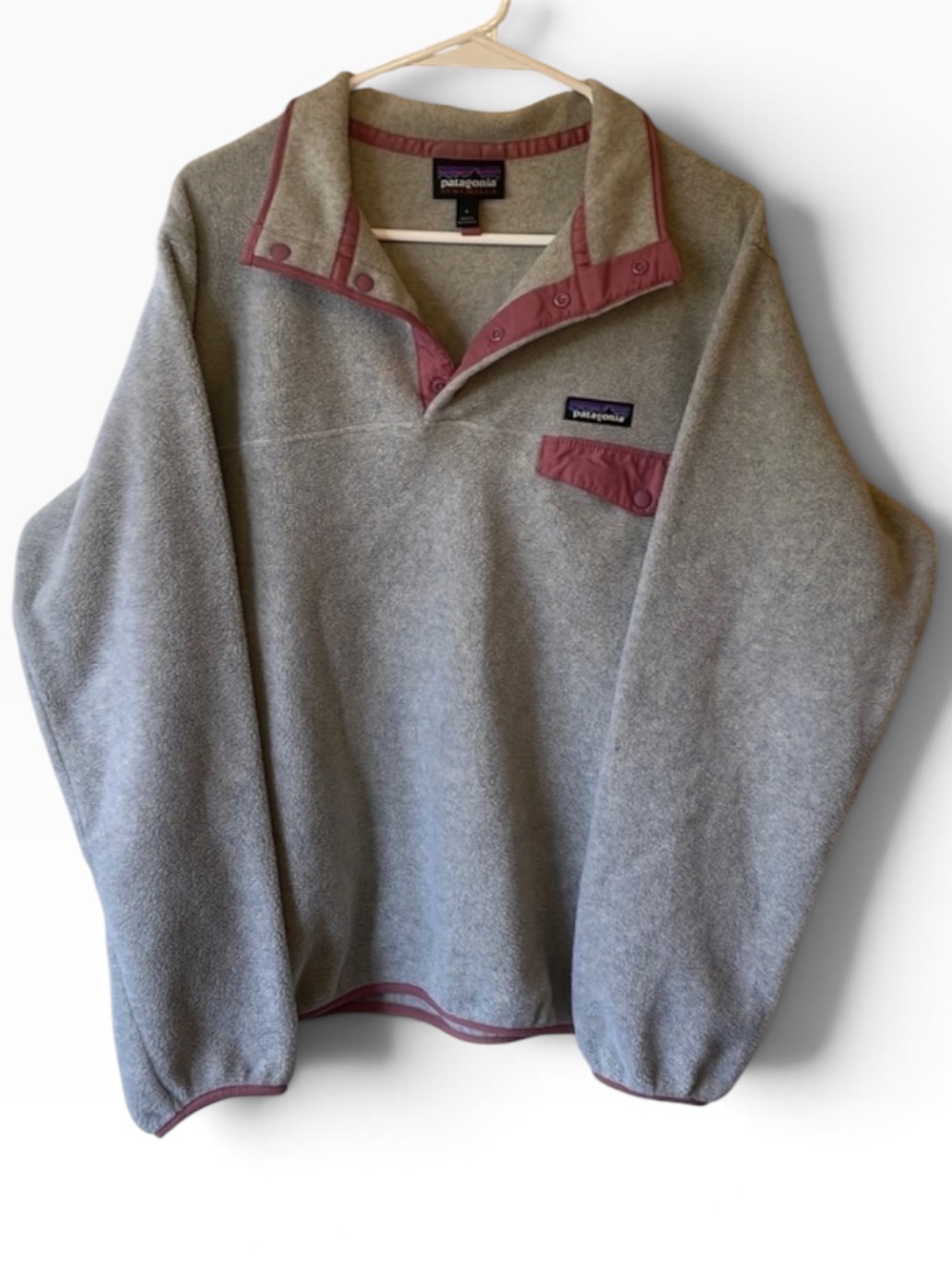Patagonia Snap T Pullover - Gray/Mauve Large